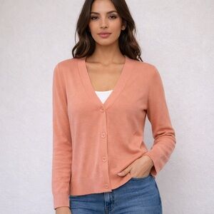 St John Knots Peach V-Neck Women's Sweater